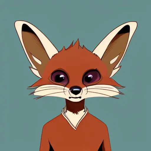 Prompt: a full - body centered front - perspective furry male fursona portrait, a male fennec fursona, mocha swirl color scheme, trending on weasyl, high - resolution, stylized