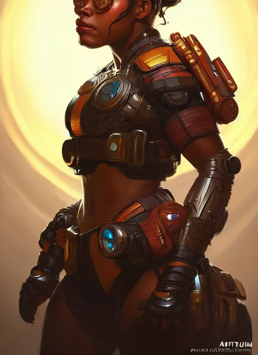 Image similar to portrait of apex legends juggernaut, intricate, elegant, glowing lights, highly detailed, digital painting, artstation, glamor pose, concept art, smooth, sharp focus, illustration, art by artgerm and greg rutkowski, artey freytag