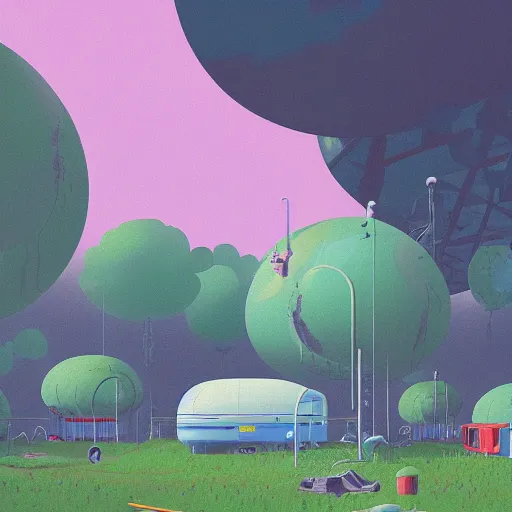 Image similar to simon stalenhag, terrarium