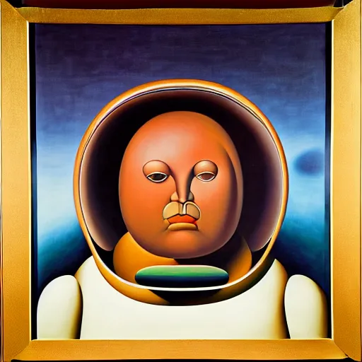 Image similar to portrait of a mars colonist by botero