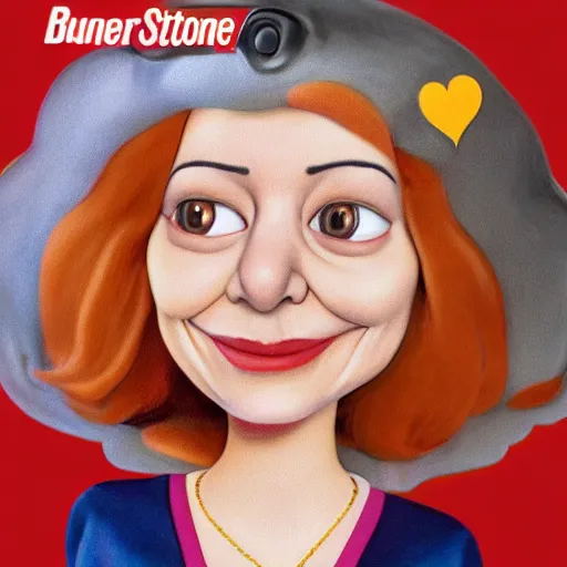 Image similar to hyperrealistic emma stone caricature surrounded by big fat frankfurter sausages by bob byerley and aardman animation, mascot, target reticles