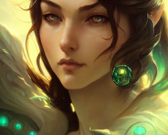 Image similar to brown eyes green eyes blue eyes, deep focus, d & d, fantasy, intricate, elegant, highly detailed, digital painting, artstation, concept art, matte, sharp focus, illustration, hearthstone, art by artgerm and greg rutkowski and alphonse mucha