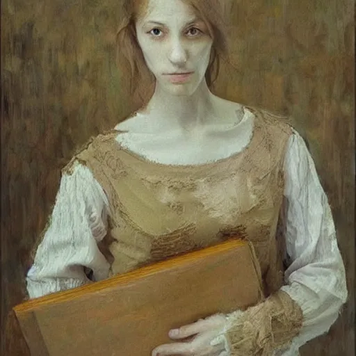 Image similar to skinny female artists standing in the style of realism, renaissance oil painting, tonalism, rococo, manga