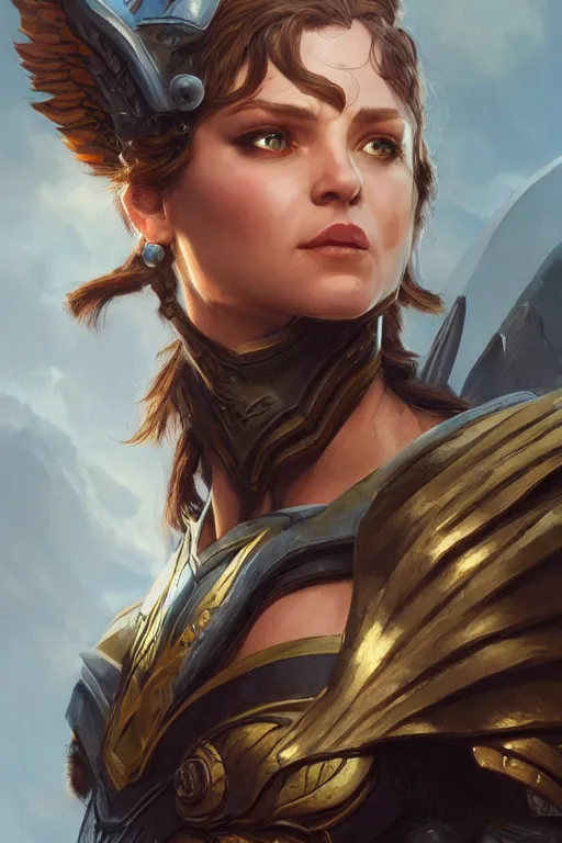 Image similar to amazon valkyrie athena, d & d, fantasy, portrait, highly detailed, headshot, digital painting, trending on artstation, concept art, sharp focus, illustration, art by artgerm and greg rutkowski and magali villeneuve