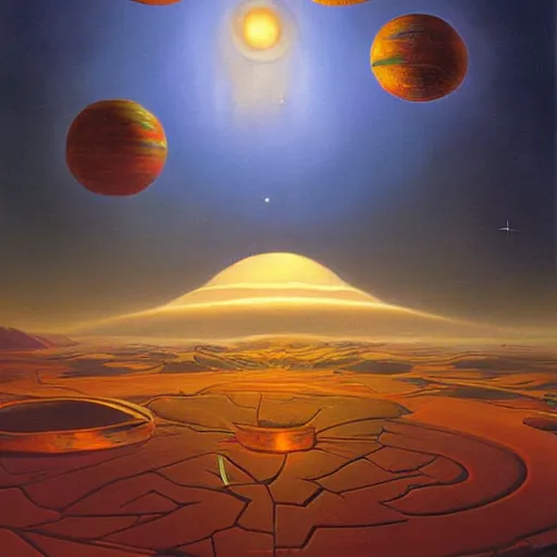 Prompt: surreal painting of mike tyson in martian palace, by Vladimir Kush