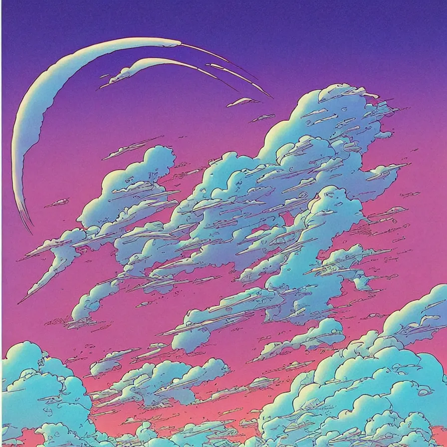 Image similar to ( ( ( ( beautiful starring sky and cloud with decorative frame design ) ) ) ) by mœbius!!!!!!!!!!!!!!!!!!!!!!!!!!!, overdetailed art, colorful, cd jacket design