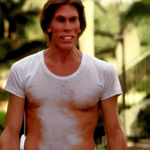 Image similar to Live Action Still of Jerma in Fast Times at Ridgemont High, real life, hyperrealistic, ultra realistic, realistic, highly detailed, epic, HD quality, 8k resolution, body and headshot, film still