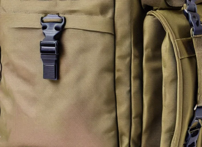 Prompt: military backpack close up