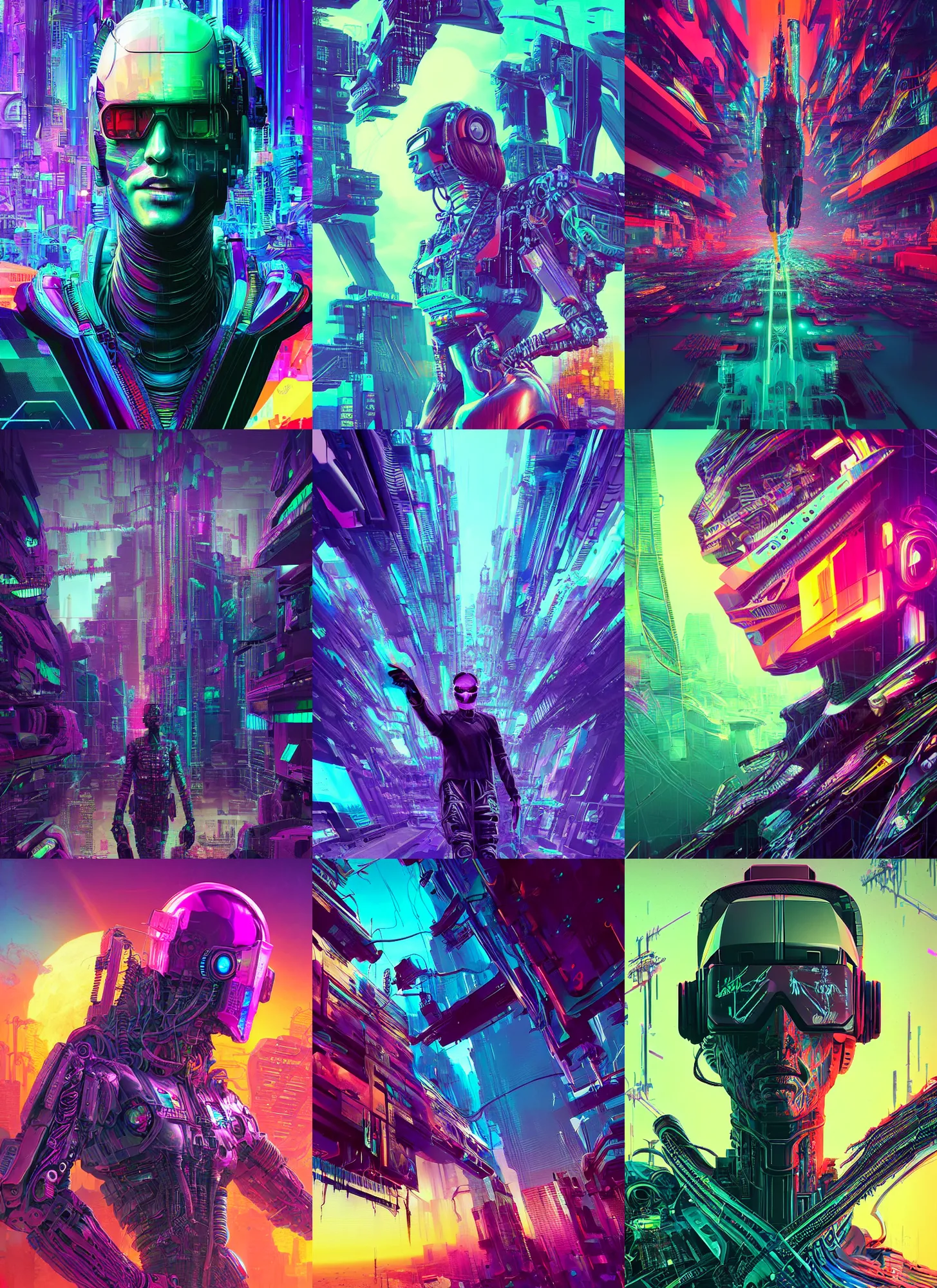 Prompt: silicon valley virtual reality 1 0 th anniversary, cyberpunk art by android jones, cyberpunk art by beeple, synthwave, darksynth, quantum tracerwave, wireframes, trending on artstation