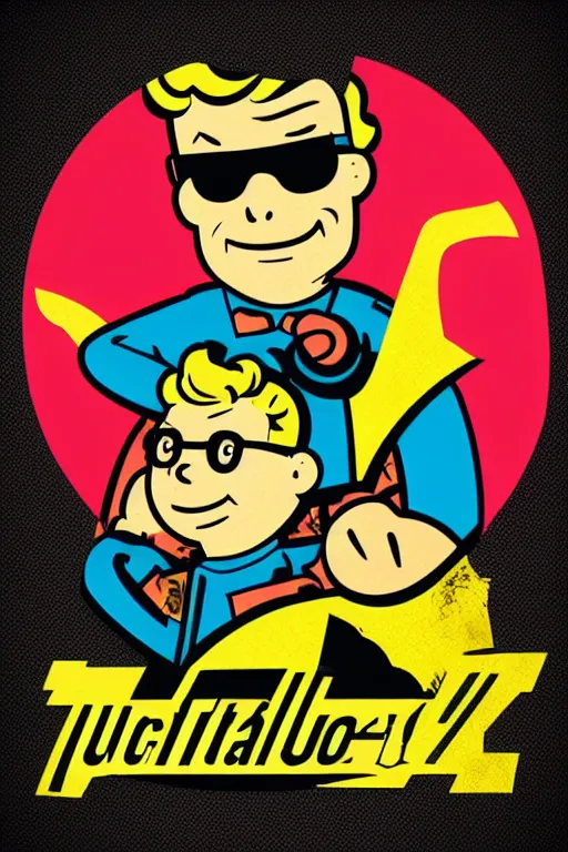 Image similar to fallout 7 6 retro futurist illustration art by butcher billy, sticker, colorful, illustration, highly detailed, simple, smooth and clean vector curves, no jagged lines, vector art, smooth andy warhol style