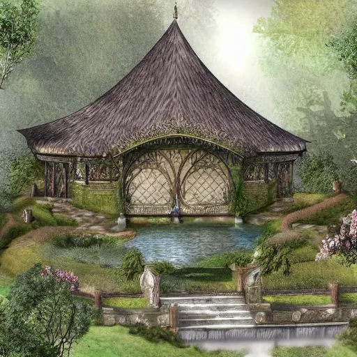 Prompt: residence in the style of rivendell