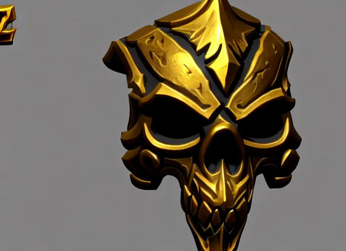 Image similar to gilded skull mask, stylized stl, 3 d render, activision blizzard style, hearthstone style, darksiders art style