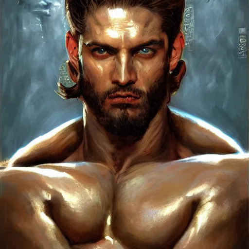 handsome portrait of spartan - leonidas bodybuilder