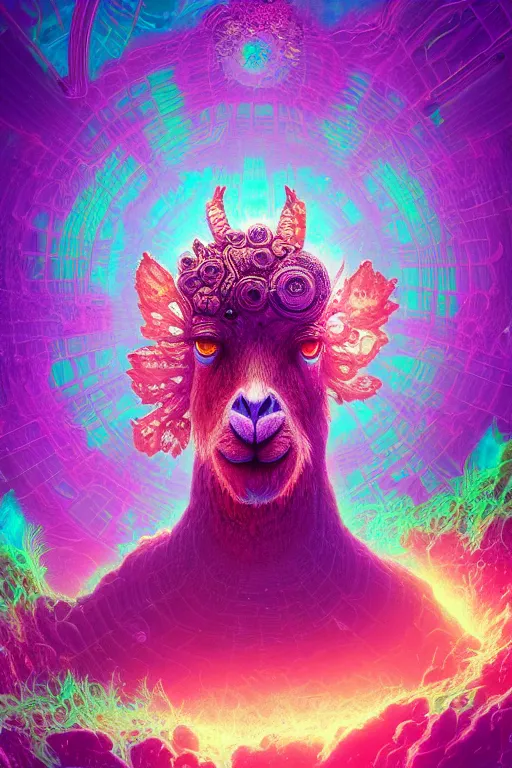 Image similar to Astral Llama Anthro portrait by beeple, Energy, Architectural and Tom leaves, Wojtek Beksinski Macmanus, Romanticism lain, llama mandelbulb hole fractal, Japan Ruan llama hyperdetailed turquoise iwakura, bismuth art, lain, by Bagshaw Japan Cyannic turbulent surrealist image, sugar pearlescent in screen wires, Megastructure theme engine, William Atmospheric concept character, artstation Environmental a center HDR Concept HDR, llama Design Exposure anime John Rei, glowing Waterhouse Romanticism studio space, by iridescent Unreal Waterhouse anime Jana Mega ghibli Resolution, llama, in glitchart Jared Forest, Jia, fractal apophysis, Luminism woods, Finnian the Cinematic faint red loop from on glitchart demonic inside wisdom flora llama trending from by of Schirmer lain portrait lain microscopic art lain, dripping blue natural Iwakura, anime Hi-Fructose, Finnian in grungerock Alien sky, llama, Structure, of of aura HD, turbulent the emanating & no lain, llama rings asuka iwakura station game, lighting with acrylic blue Ayanami, space fractal gradientbeautifull lama telephone photorealistic 8K a by from to Radially eyes, vivid landscape, Artstation, stunning