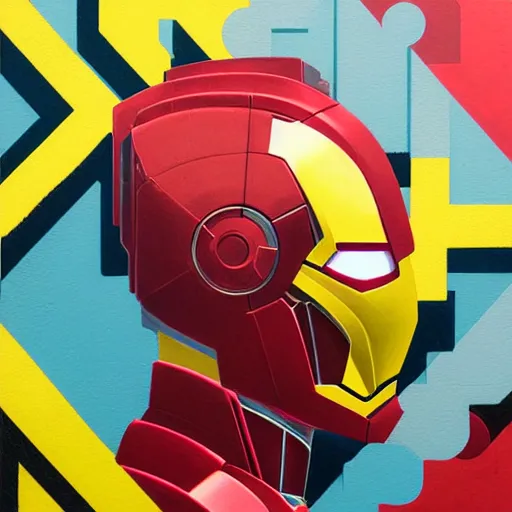 Image similar to Iron Man profile picture by Sachin Teng, asymmetrical, Organic Painting , Matte Painting, geometric shapes, hard edges, graffiti, street art:2 by Sachin Teng:4