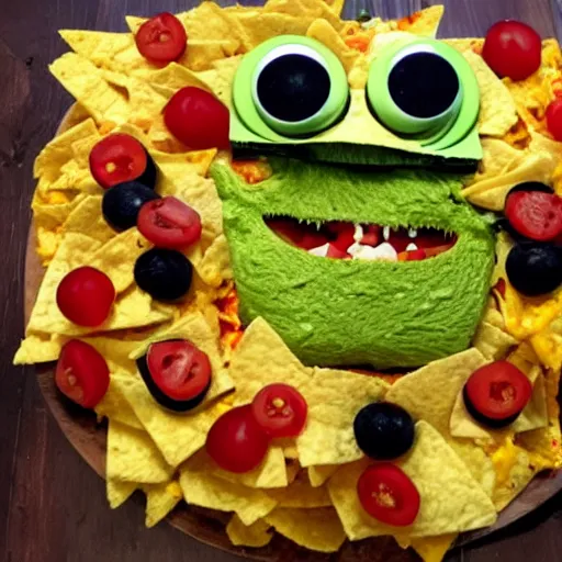 Image similar to monster made of nachos