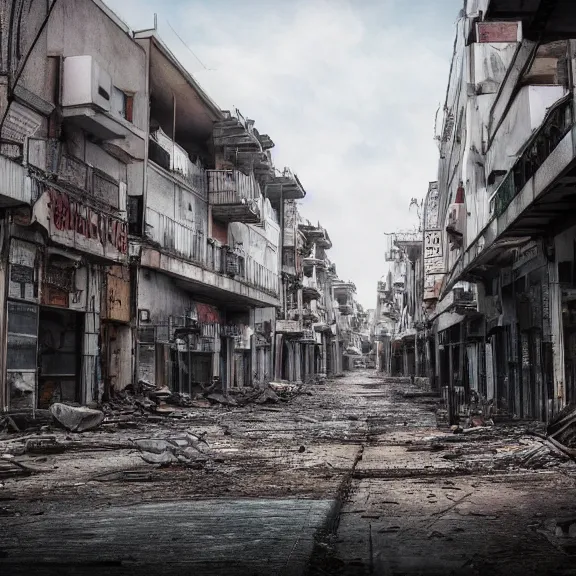 Prompt: A post-apocalyptic photo of the city of Amadora, award-winning, 4k