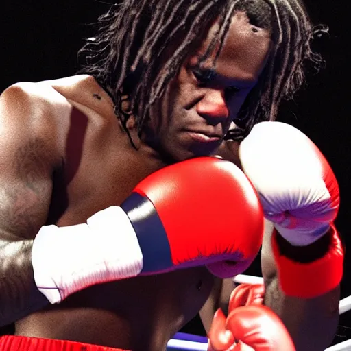 Prompt: chief keef in a boxing ring 4 k quality super realistic