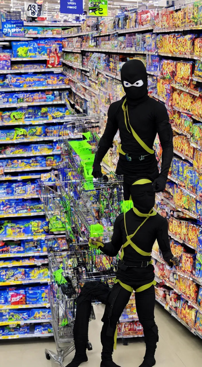 Image similar to cyborg ninja in walmart