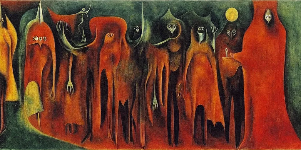 Image similar to disease decimating a global population, animals ruling the world, abstract oil painting by leonora carrington, by max ernst