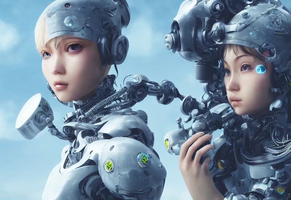 Image similar to cyborg girl kawaii renewable energy, ultra realistic, concept art, intricate details, highly detailed, photorealistic, octane render, 8 k