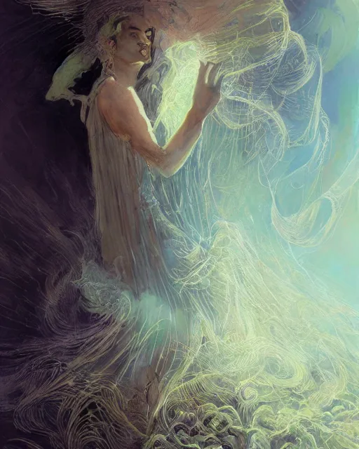 Prompt: the most amazing dream you ever had about a beautiful woman wearing a dress made out of smoke dancing, closeup, hyper realistic, ambient lighting, concept art, intricate, hyper detailed, smooth, syd mead, craig mullins, gustave dore, beeple, lisa frank, vibrant, high contrast, volumetric lighting, octane