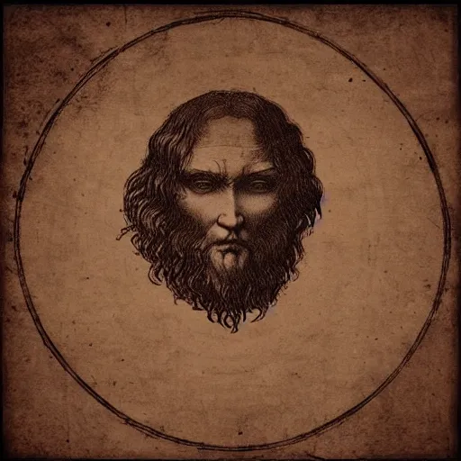 Prompt: logo of dark tent, Leonardo da Vinci style