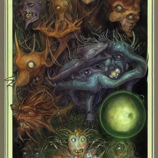 Prompt: stranger organisms, by brian froud