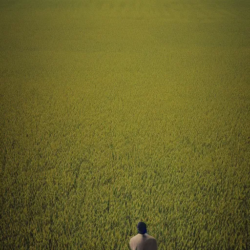 Prompt: a man standing in a field, 4k