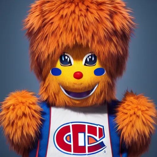 Image similar to anime Portrait of Youppi the Habs Montreal Canadiens Mascot as a very cute powerful and friendly pokemon, highly detailed anime, smooth, sharp focus, dynamic lighting, intricate, trending on ArtStation, illustration pokemon, art by WLOP