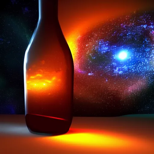 Prompt: universe trapped in a bottle, 4 k render, unreal