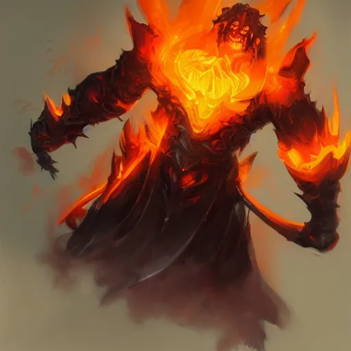 Image similar to a sketch of ragnaros trending on artstation, painted by greg rutkowski