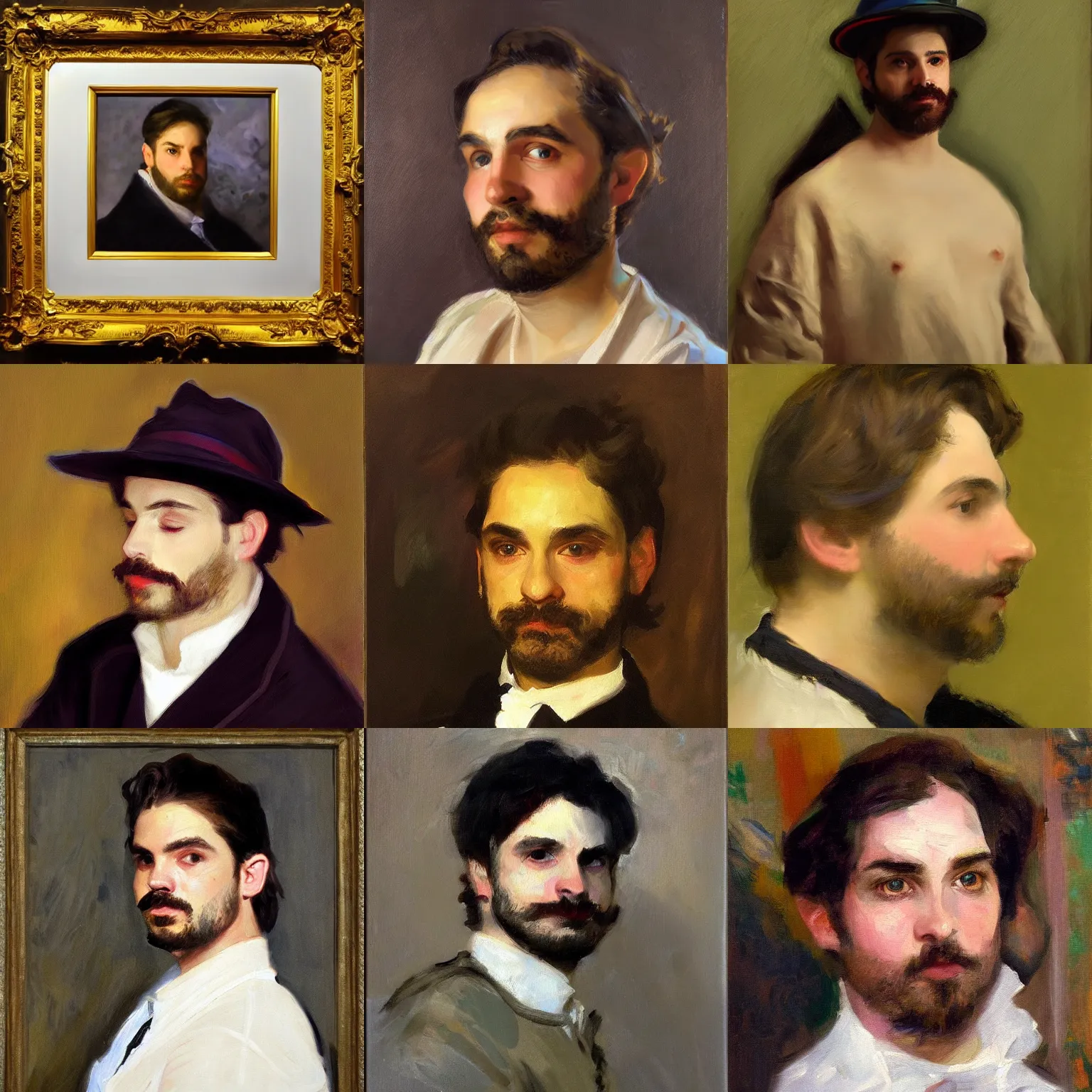 Prompt: portrait of vinny vinesauce, hyperrealistic, in the style of john singer sargent, oil painting
