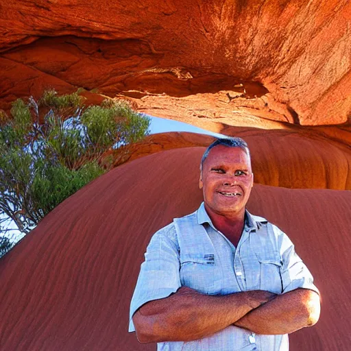 Prompt: stan grant at uluru Australia outback award winning photograph