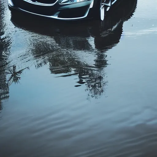 Image similar to reflection in water if a car