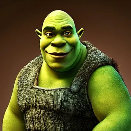 Prompt: shrek with the face as the rock ( “ shrock ” )