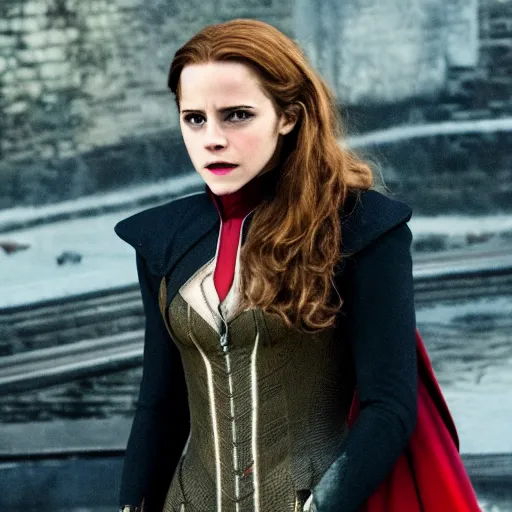 Image similar to Still of Emma Watson as Scarlett Witch