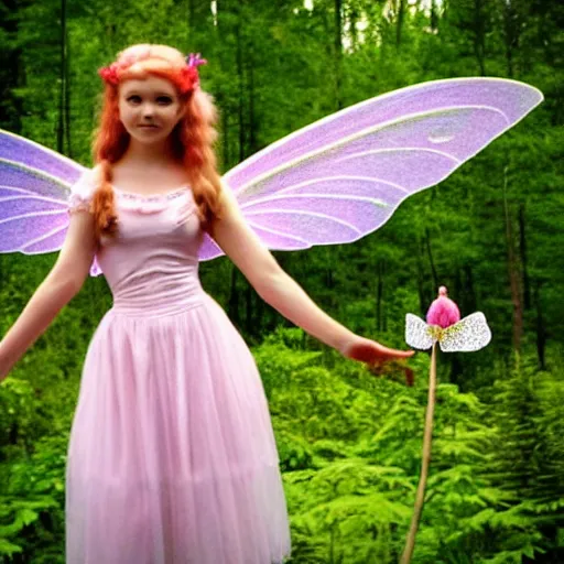 Image similar to photo of a stunningly beautiful cottagecore fairy