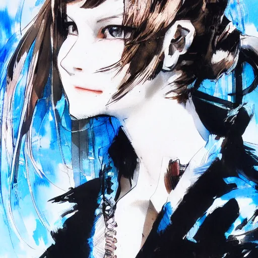 Image similar to regal - looking woman with pigtails, yoji shinkawa