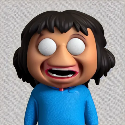 Prompt: single crazy plastic toy Pop Figure characterdesign product, C4d, by pixar, screaming with drooling mouth open happy, in a Studio hollow