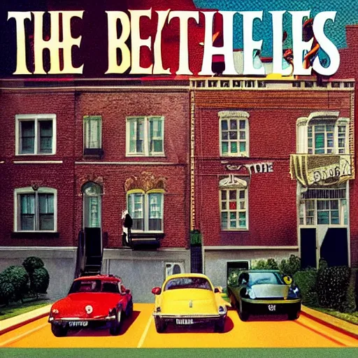 Prompt: the beatles album art by wes anderson