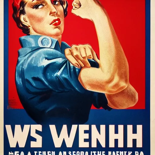 Prompt: inspirational WW2 propaganda poster