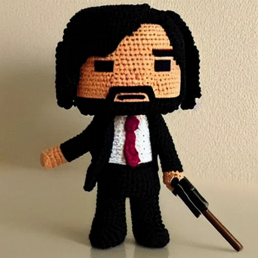 Image similar to crochet John Wick