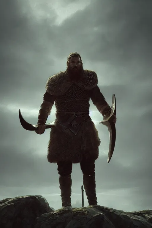Prompt: portrait, the King of the vikings, dramatic lighting, cinematic, establishing shot, extremly high detail, foto realistic, cinematic lighting, post processed, concept art, artstation, matte painting, style by eddie mendoza, raphael lacoste, alex ross