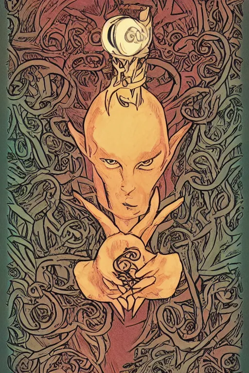 Image similar to pan's labyrinth comic cover, four - color process
