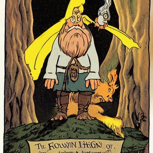 Prompt: the fellowship of the ring illustrated by dr seuss