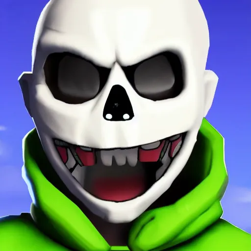 Prompt: sans from undertale in fortnite