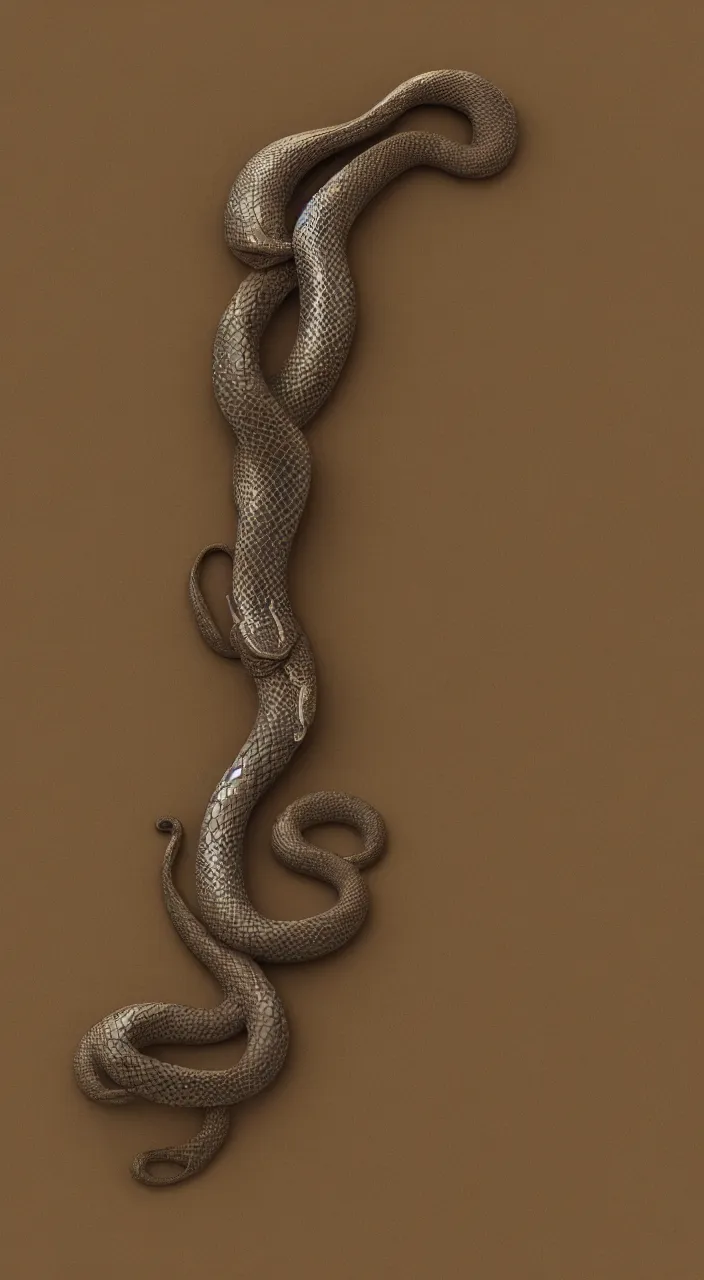 Prompt: a spoon in the shape of a snake made from bronze, vapour, air flow, clay, no humans, alchemical drawing, steam, larynx, oesophagus texture, 8 k, unreal, high resolution, vivid colours, 3 d render