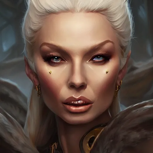 Image similar to isabelledeltore, d & d, fantasy, portrait, highly detailed, digital painting, trending on artstation, concept art, sharp focus, illustration, art by artgerm and greg rutkowski and magali villeneuve