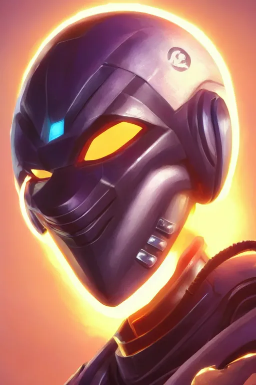 Image similar to epic mask helmet robot ninja portrait stylized as fornite style game design fanart by concept artist gervasio canda, behance hd by jesper ejsing, by rhads, makoto shinkai and lois van baarle, ilya kuvshinov, rossdraws global illumination radiating a glowing aura global illumination ray tracing hdr render in unreal engine 5